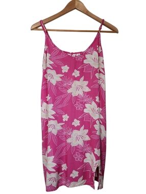 Roxy NWT Daytrip Mini V-neck Slip Dress In Pink Wild Oasis Medium Tropical Beach